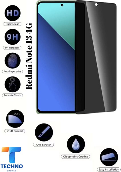 Redmi Note 13 4g Uyumlu Tam Kapatan Hayalet Ekran Koruyucu 6d Temperli Cam