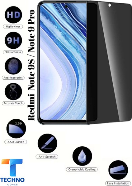 Redmi Note 9s / 9 Pro Uyumlu Tam Kapatan Hayalet Ekran Koruyucu 6d Temperli Cam