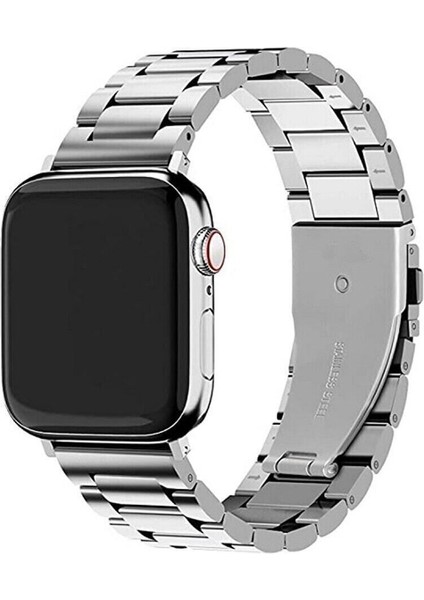 Apple Watch Seri 2/3/4/5/6/7/8/9/se/se2 38 40 41MM ve Seri 10 42MM Paslanmaz Çelik Metal Kordon