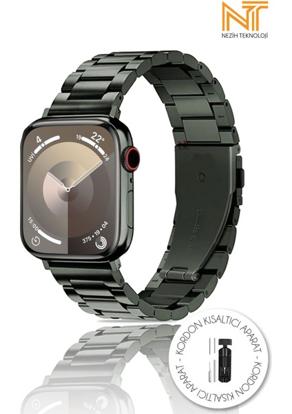 Apple Watch Seri 2/3/4/5/6/7/8/9/10/se/se2/ultra/ultra 2 44 45 46MM 49MM Paslanmaz Çelik Kordon
