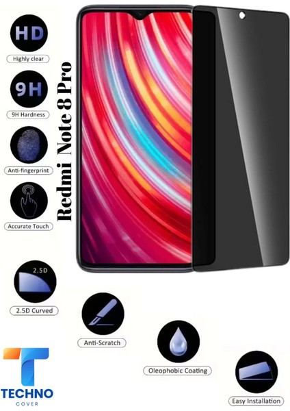 Redmi Note 8 Pro Uyumlu Tam Kapatan Hayalet Ekran Koruyucu 6d Temperli Cam