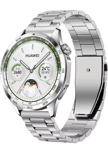 Huawei Watch Gt4 / Gt5 / Gt5 Pro 46MM Uyumlu Pim Paslanmaz Çelik Bakla Tasarım Metal Kordon