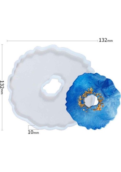 Epoksi Silikon Kalıp Dalgalı Ortası Delik Model 13.2 cm