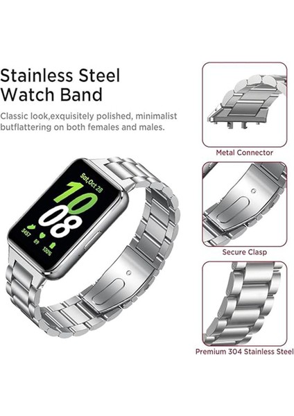 Samsung Galaxy Fit 3 Uyumlu 18MM Metal Baklalı Pim Tasarım Paslanmaz Çelik Kordon modelleri