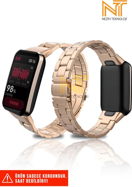 Xiaomi Mi Band 7 Pro Uyumlu Paslanmaz Çelik Baklalı Metal Kordon