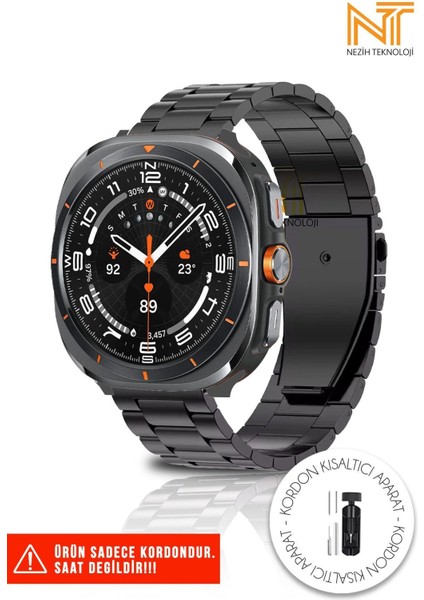Samsung Galaxy Watch Ultra Uyumlu Orijinal Pim Ayarlanabilir Paslanmaz Çelik Baklalı Kordon