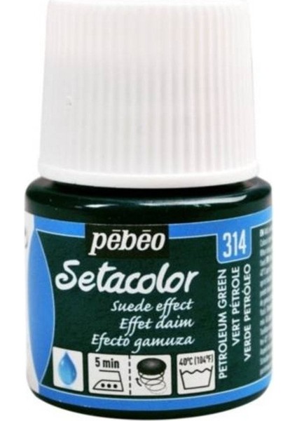 Suede Effect (Süet Etkisi) Kumaş Boyası 314 Petroleum Green 45 ml