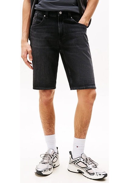 Erkek Th Ronnie Slim Denim Şort - Siyah