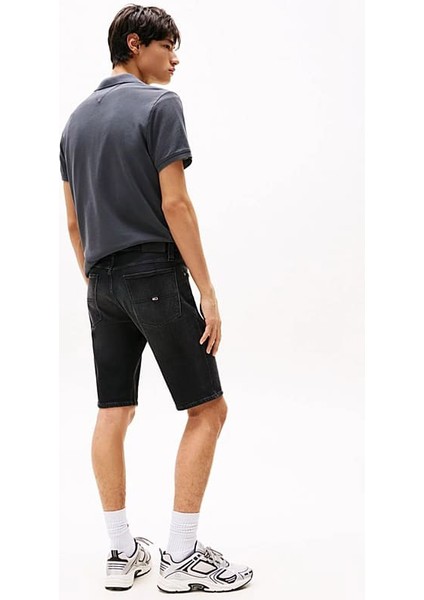 Erkek Th Ronnie Slim Denim Şort - Siyah