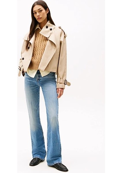 Kadın Th Solmuş Orta Bel Bootcut Jeans - Mavi fiyatları