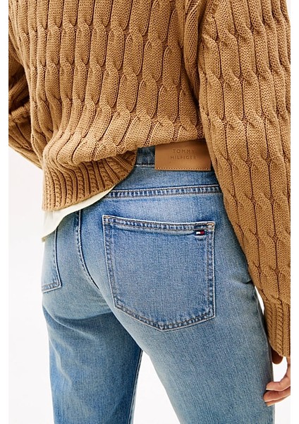 Kadın Th Solmuş Orta Bel Bootcut Jeans - Mavi fırsatları