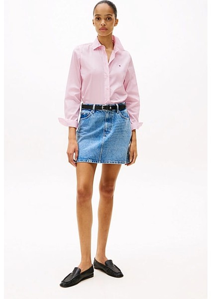 Kadın Th Poplin Regular Gömlek - Pembe