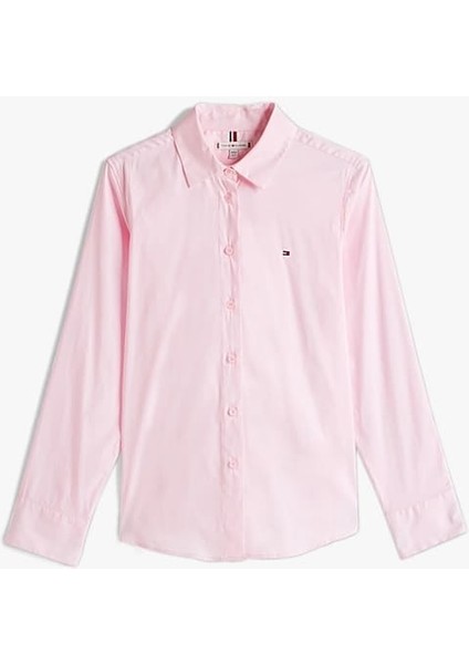 Kadın Th Poplin Regular Gömlek - Pembe
