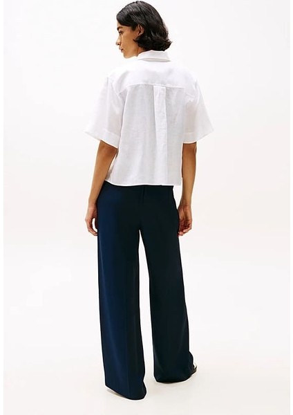 Kadın Th Relaxed Keten Gömlek - Beyaz modelleri