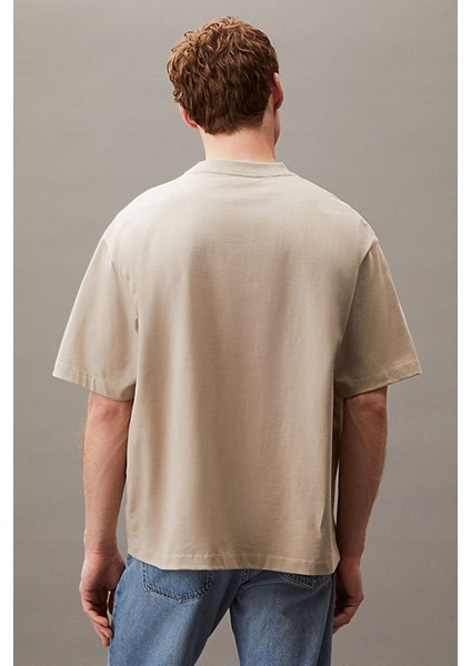Erkek Low Embroidery 16S Jersey T-Shirt - Bej fiyatları