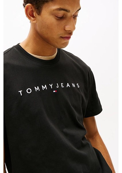 Erkek Tjm Logo Nakışlı T-Shirt - Siyah fırsatları