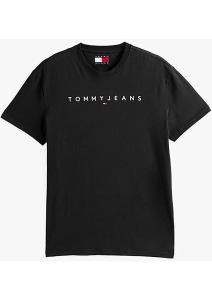 Erkek Tjm Logo Nakışlı T-Shirt - Siyah indirimleri