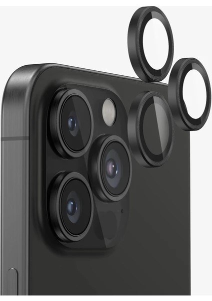 iphone 14 Pro ve 14 Promax Birebir Uyumlu Kamera Lens Koruyucu Cam Siyah