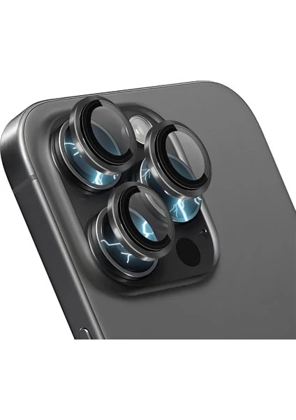 iphone 14 Pro ve 14 Promax Birebir Uyumlu Kamera Lens Koruyucu Cam Siyah