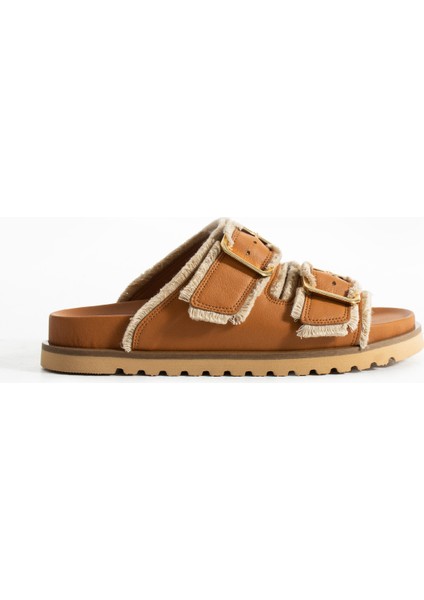 Magnetti Hakiki Deri Çift Tokali Coconat Terlik fırsatları