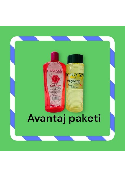 Kozmetik 400 ml Limon Kolonyası - 380 ml Doğal Gül Suyu