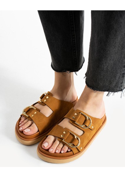 Osso Kadin Hakiki Deri Çift Tokali Coconat Terlik fiyatları