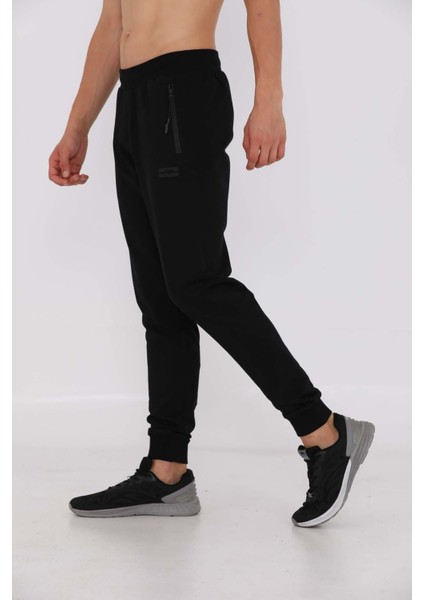 SlimFit Erkek Ribana Paça Siyah Eşofman Altı 20825 modelleri
