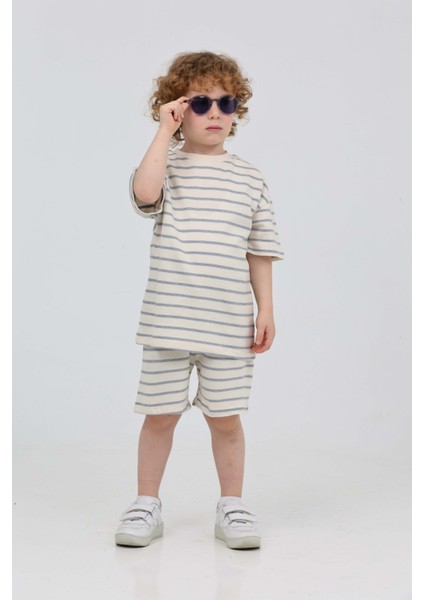Çizgili Şort- Tişört Çocuk Alt Üst Takım modelleri