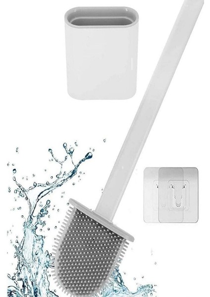 Beyaz Renk Silikon Banyo Tuvalet Klozet Temizleme Fırçası ve Tutucu Wc Klozet Fırçası modelleri