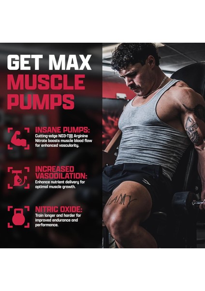 Niox Nitric Oxide Arginine Nitrate+Vitamin C Muscle Pump Booster 90 Tablet