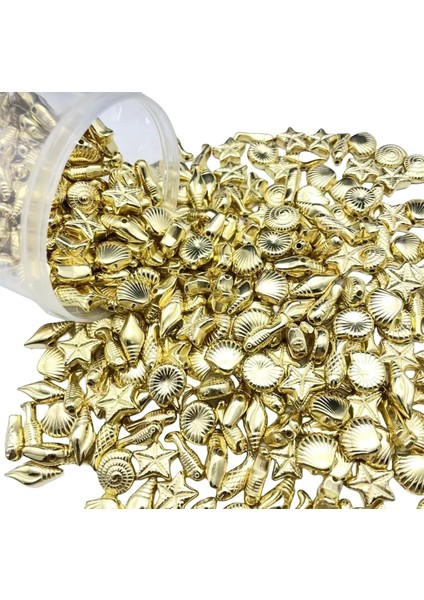 50 Adet Gold Deniz Figürleri Plastik Ara Aparat Takı Yapım Malzemeleri