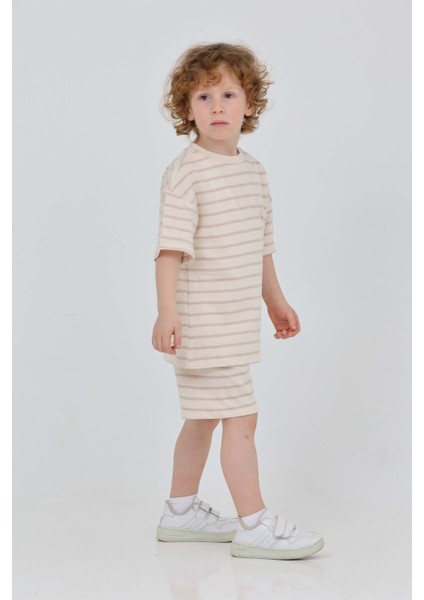 Çizgili Şort- Tişört Çocuk Alt Üst Takım