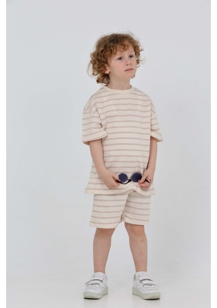 Çizgili Şort- Tişört Çocuk Alt Üst Takım modelleri