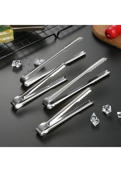 Mini 12.5 cm Buz Maşası - Şeker Limon Maşası Kokteyl Servis Maşası 5 Li Paket 304 Paslanmaz Çelik 721753