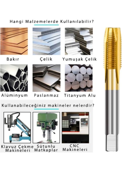 M14 Düz Kılavuz Tin Kaplı