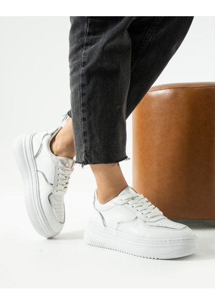 Jega Kadin Hakiki Deri Bagcikli Beyaz Sneaker fiyatları
