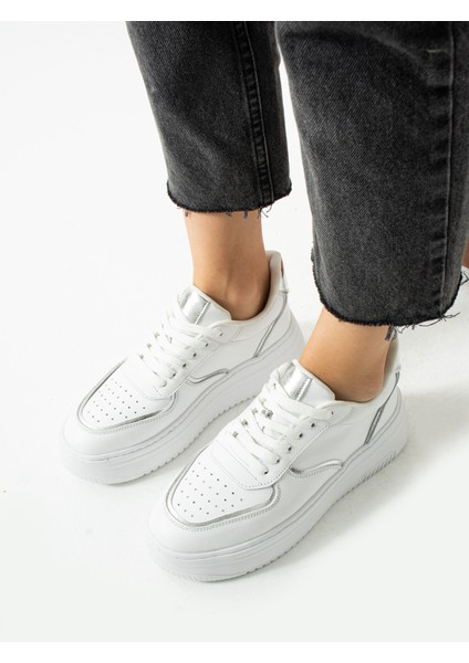 Jega Kadin Hakiki Deri Bagcikli Beyaz Sneaker modelleri