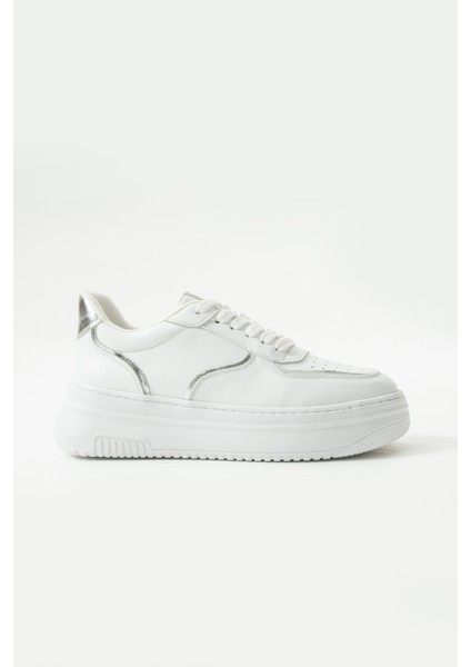 Jega Kadin Hakiki Deri Bagcikli Beyaz Sneaker