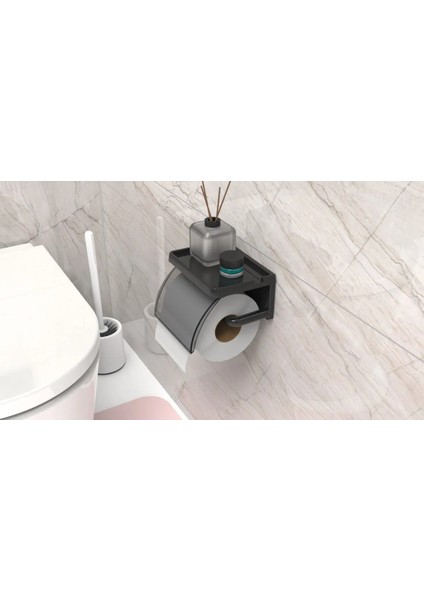 Yapışkanlı Kapaklı Tuvalet Kağıdı Askısı Banyo Tuvalet Kağıtlığı Aparatı Peçetelik Organizer Plastik