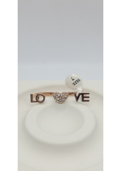 Gold Rose Renk Love Ikili Yüzük fiyatları