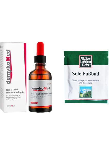 Tırnak Mantar Tedavisi Solüsyon 50ML +Dağ Çamı Tuzlu Ayak Banyosu Tek Kullanımlık 10 gr