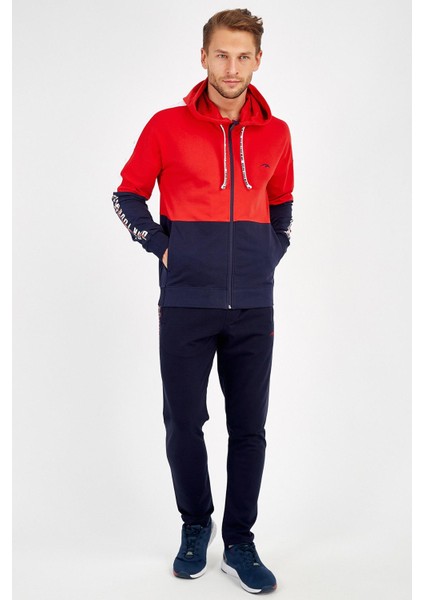 Regular Erkek Kapşonlu Uzun Kol Açık Lacivert Tracktop 18745 fırsatları