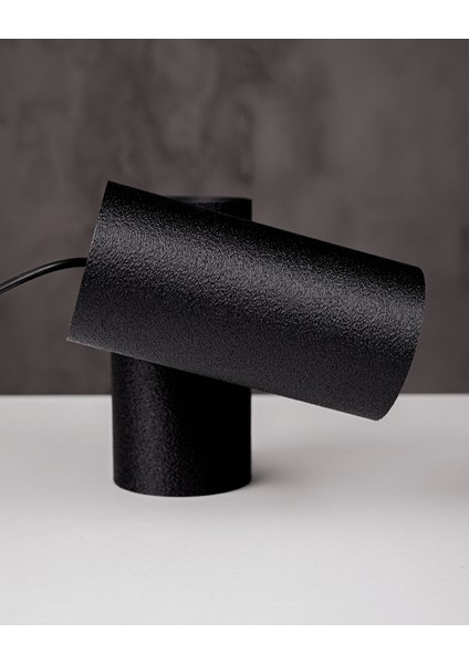Canon Style Modern Masa Lambası | 3D Baskı Tasarım Siyah Silindir Gövdeli Aydınlatma modelleri