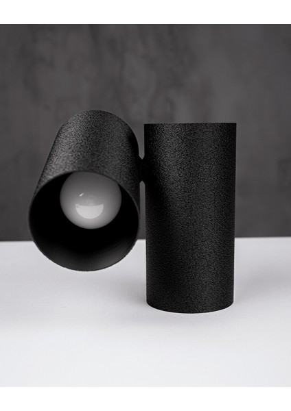 Canon Style Modern Masa Lambası | 3D Baskı Tasarım Siyah Silindir Gövdeli Aydınlatma indirimleri