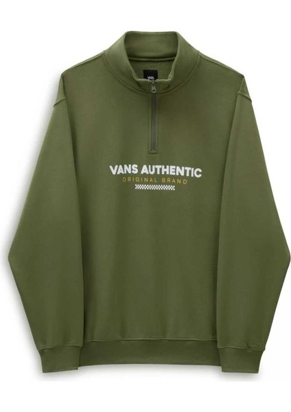 Sport Hafl Zip Yeşil Sweatshirt