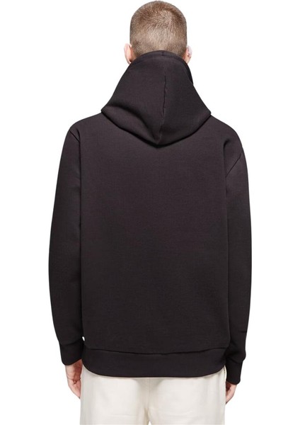 Woven Badge (Bb) Hoodie Siyah Erkek Sweatshirt modelleri