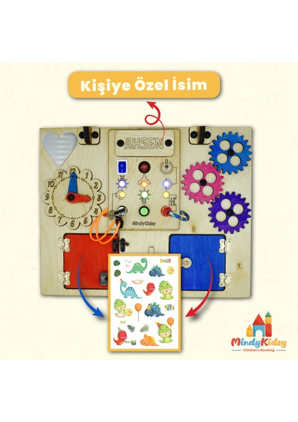Montessori Aktivite ve Öğrenme Çantası Eğitici ve Geliştirici Ahşap Oyuncak Panosu