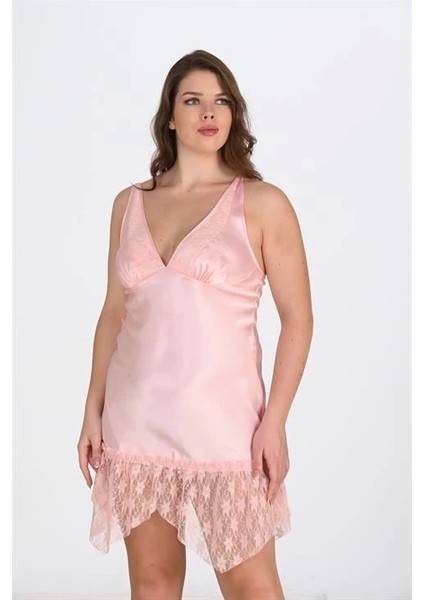 Aria's Closet Büyük Beden Somon Gecelik 2112