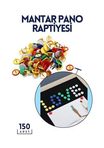 Renkli Pano Raptiyesi 150 Adet