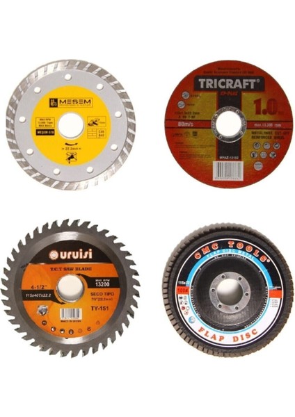 115 Lik Mermer Ahşap Granit Demir Fayans Kesme Disk Seti